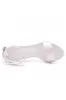 Brief Ivory Satin Open Toe Ankle Strap Chunky Heeled Sandals sold by KissProm
