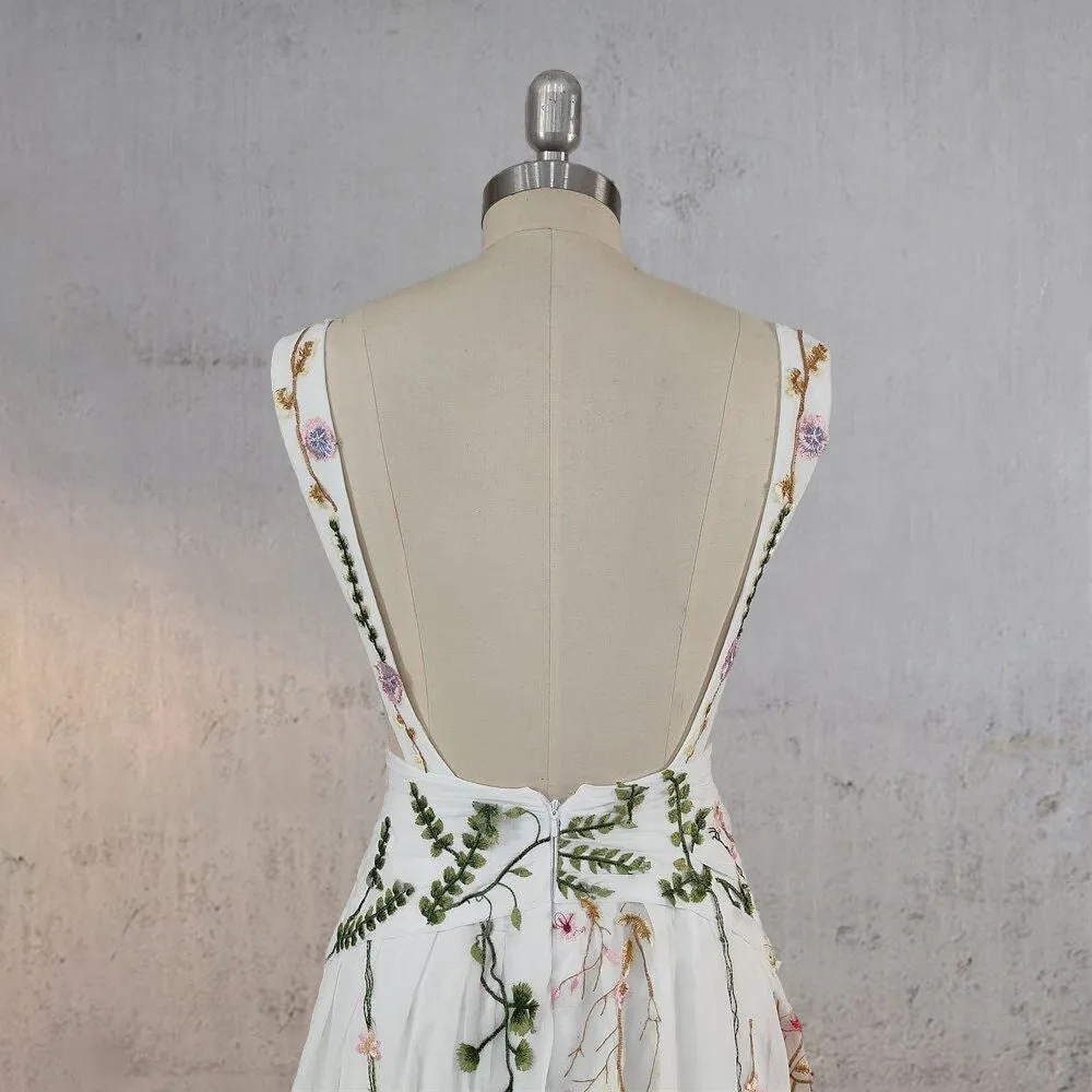 A-Line Flower Appliqued Majesty Wedding Dress sold by KissProm product image thumbnail 5