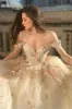 Narelle | Off Shoulder Long Champagne Lace Champagne Quinceanera Dresses sold by KissProm
