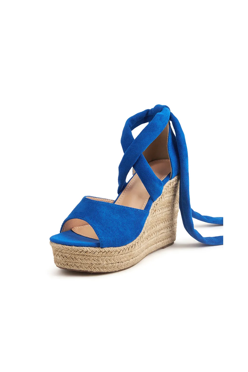 Outdoor Suede Peep Toe Wedge Heel Shoes With Lace-Up sold by KissProm product image thumbnail 5