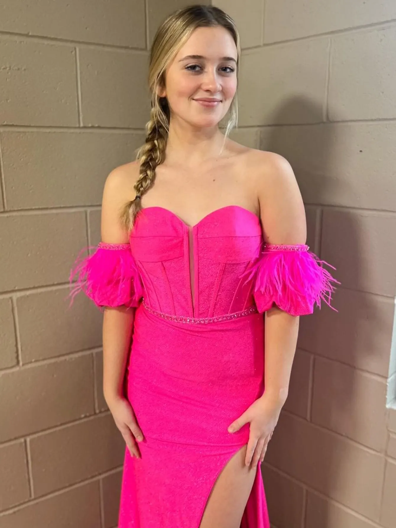 Iliana | Pink Mermaid Strapless Tight Long Prom Dress With Slit sold by KissProm product image thumbnail 4