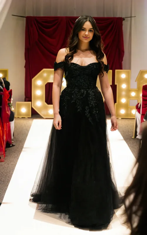 Sexy Off-the-shoulder Lace Appliques A-Line Floor-length Backless Black Wedding Bride Dress sold by KissProm