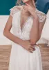 Casual A-line Backyard Tulle Long Wedding Dresses with Cap Sleeves sold by KissProm