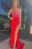 Penelope | Royal Blue Sweetheart Beaded Mermaid Long Prom Dresses with Slit sold by KissProm