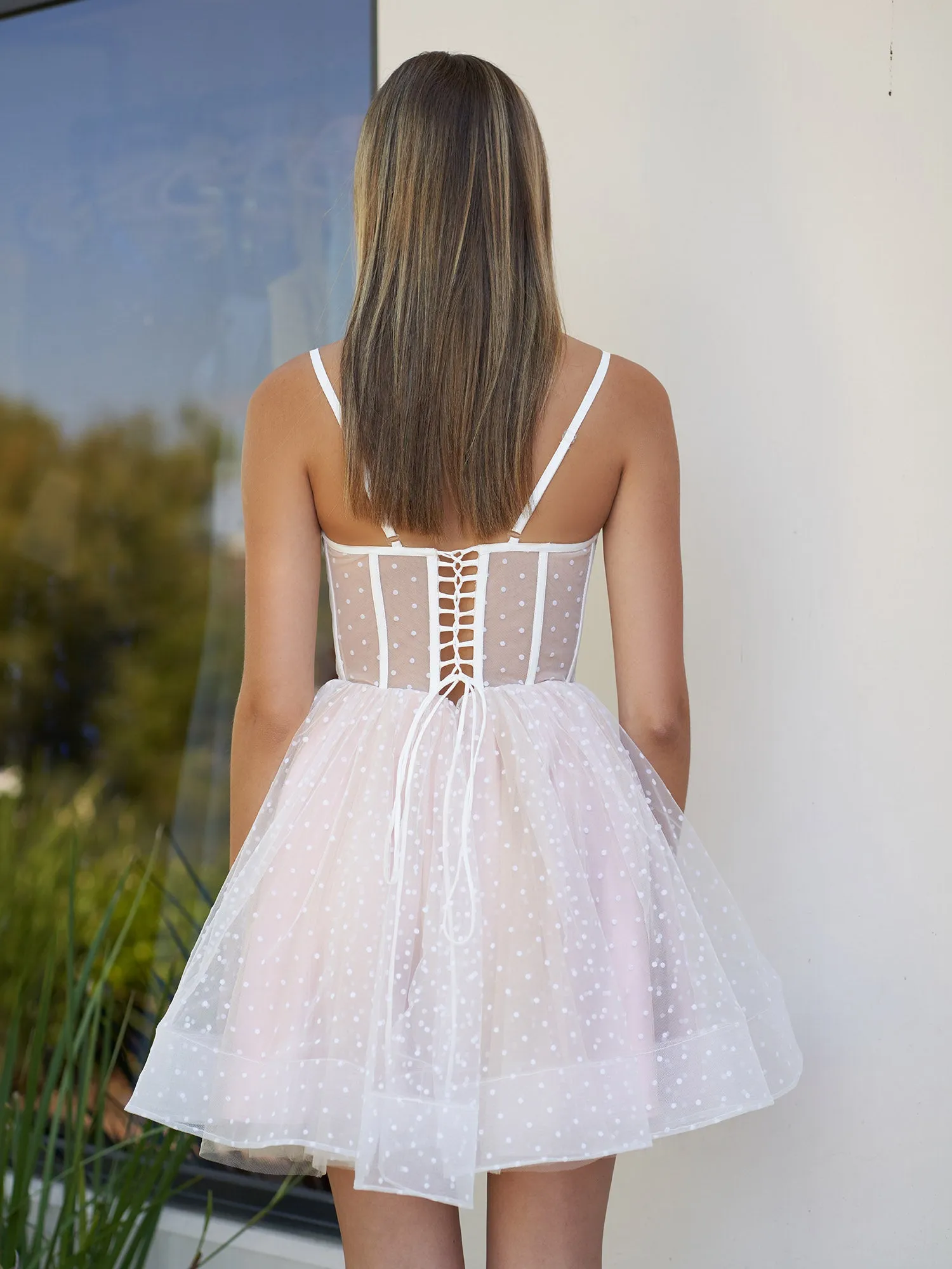 Sweetheart Spaghetti Straps Black Short Tulle Homecoming Dress sold by KissProm product image thumbnail 2