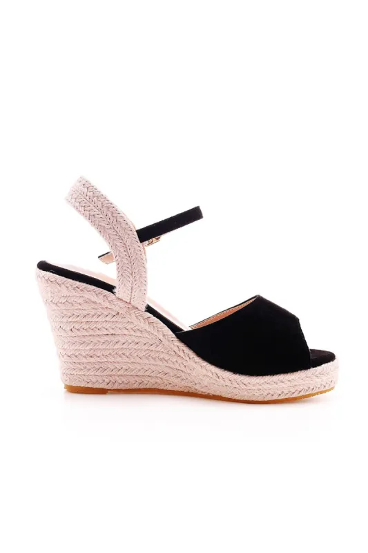 Peep Toe Espadrille Buckle Strap Wedge Sandals sold by KissProm