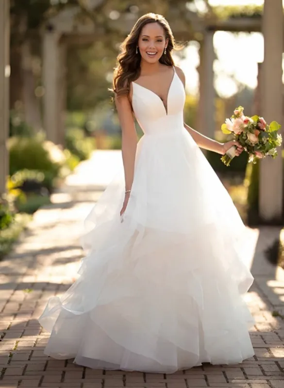 Fani | Classic Ball Gown Wedding Dress With Tulle Cascading Ruffles sold by KissProm