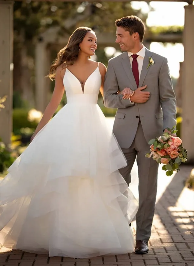 Fani | Classic Ball Gown Wedding Dress With Tulle Cascading Ruffles sold by KissProm product image thumbnail 2