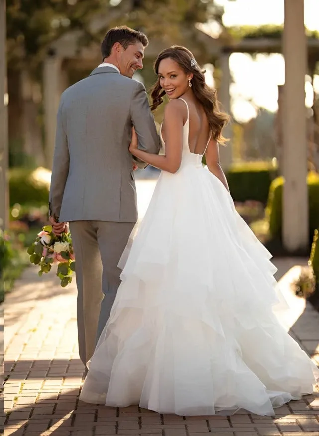 Fani | Classic Ball Gown Wedding Dress With Tulle Cascading Ruffles sold by KissProm product image thumbnail 4