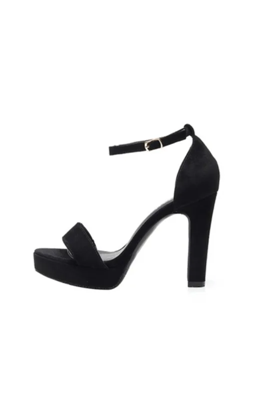 Party Peep Toe Platform Sandals Suede with Buckle Ankle Strap Evening Fashion Shoes sold by KissProm