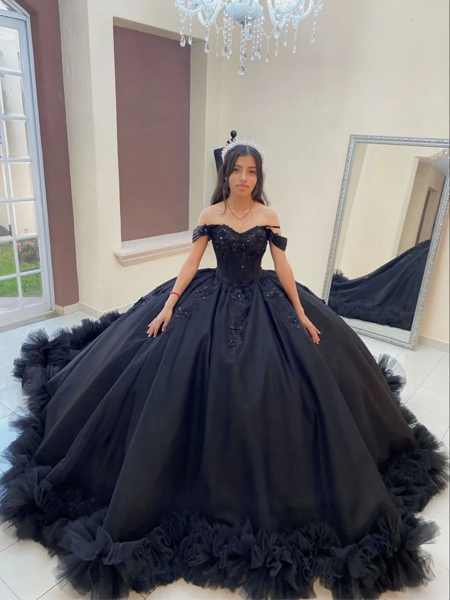 Ball Gown Organza Off the Shoulder Quinceanera Prom Dress sold by KissProm