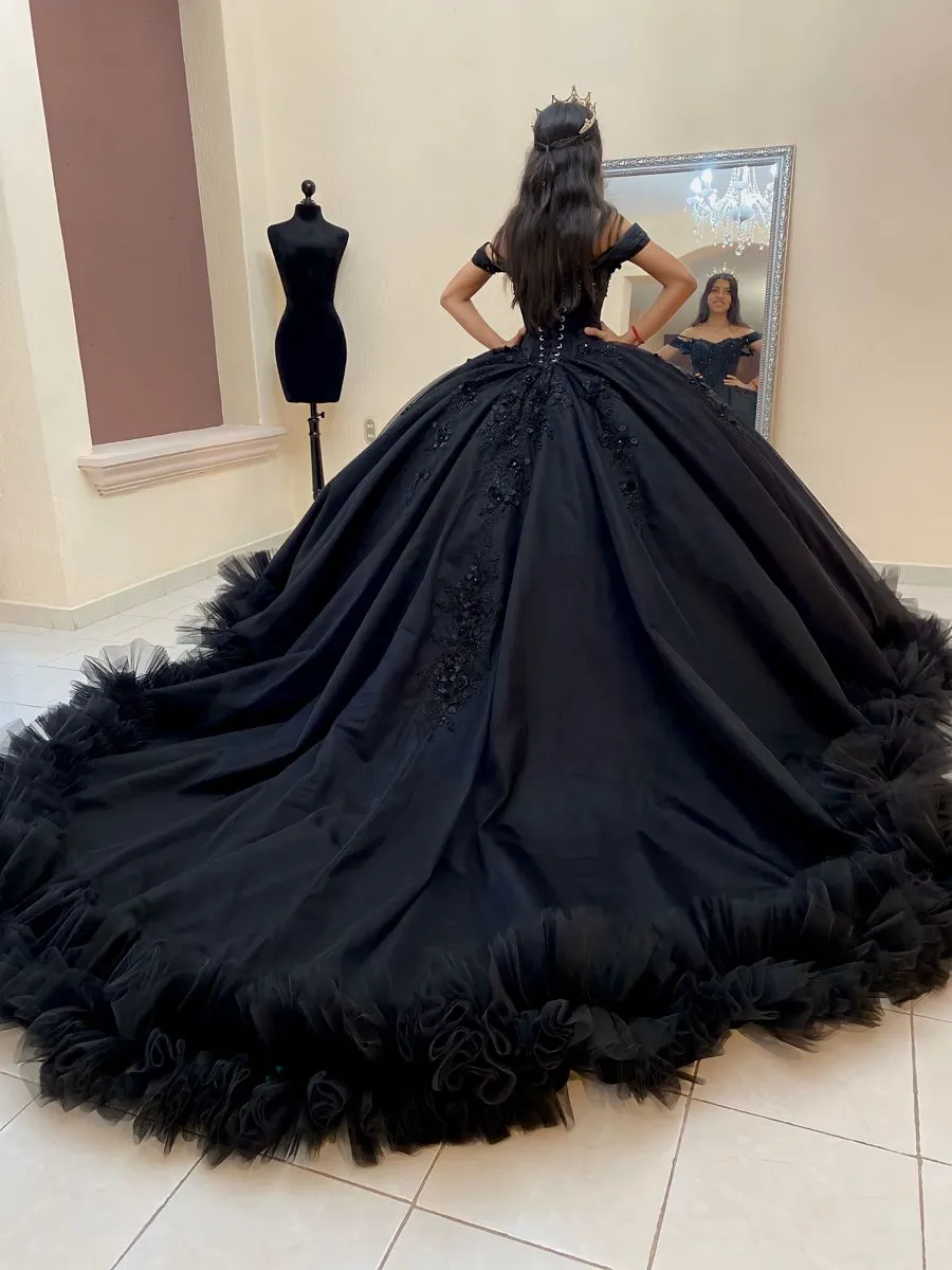 Ball Gown Organza Off the Shoulder Quinceanera Prom Dress sold by KissProm product image thumbnail 2