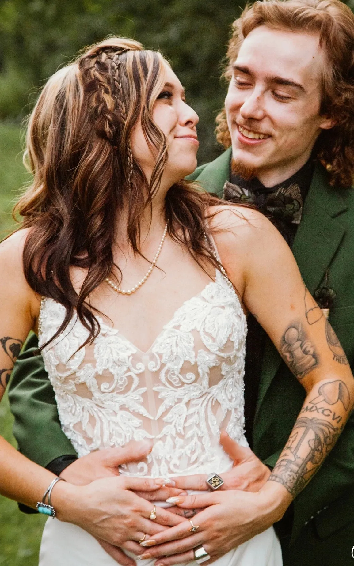 Elegant Sheath Spaghetti Split Front Sweep Train Appliques Lace Garden Bride Wedding Dress sold by KissProm product image thumbnail 3