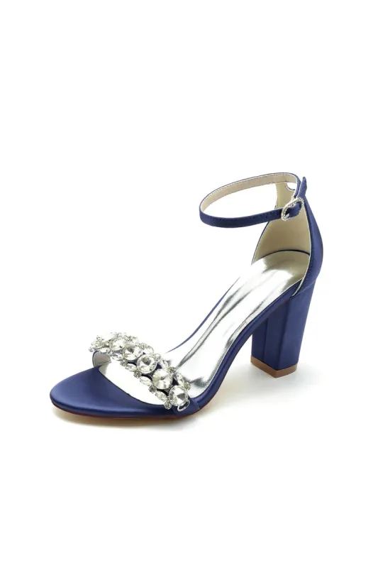 Crystal Embellished Open Toe Ankle Strap Pumps sold by KissProm