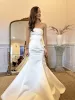 Elegant Mermaid Strapless Satin Sleeveless Wedding Dresses sold by KissProm