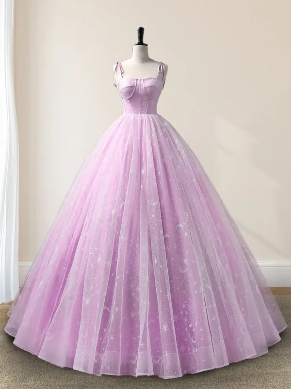 Lilac A-Line Tulle Long Sleeveless Quinceanera Dresses sold by KissProm
