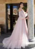 Pink Bohemian Unique Sweetheart Long-Sleeve Wedding Dresses sold by KissProm