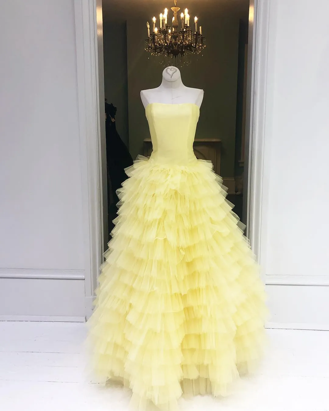 Quinceanera Dress Elegant Strapless Floor Length Yellow Prom Dresses Ball Gown sold by KissProm product image thumbnail 2