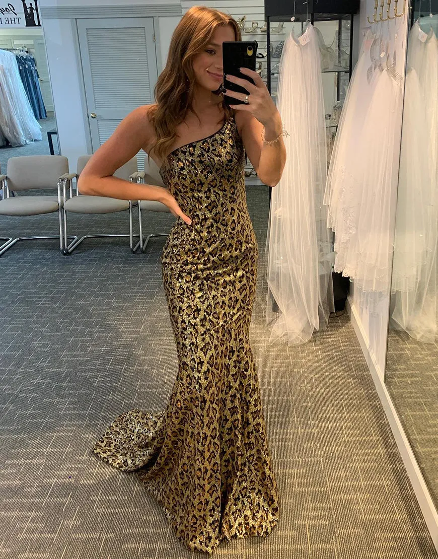 Tasha | Mermaid One Shoulder Leopard Prom Dress sold by KissProm product image thumbnail 2