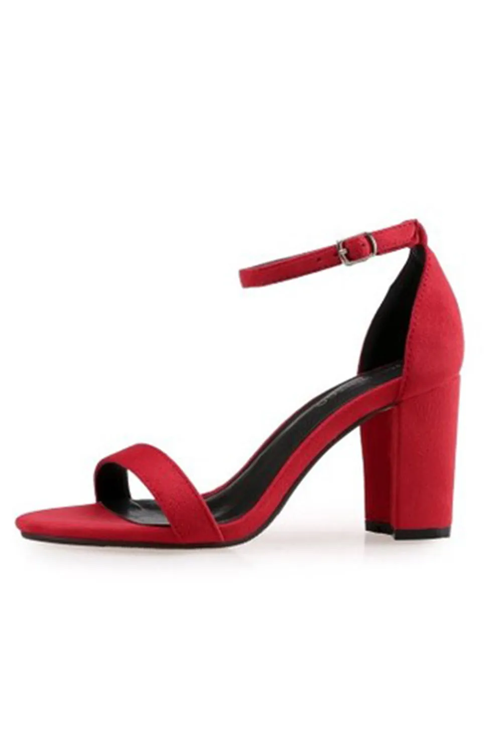 Outdoor Peep Toe Chunky Heel Suede Shoes With Ankle Strap Buckle sold by KissProm product image thumbnail 3