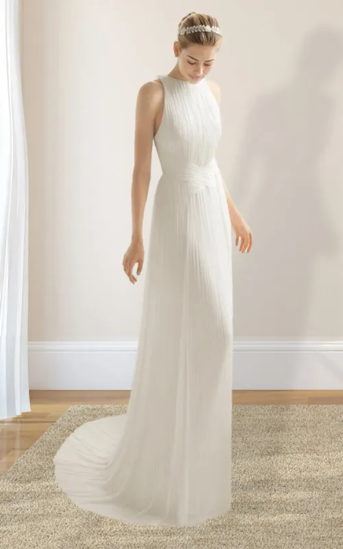 Sheath Halter Chiffon Plaited Dress With Special Back Design sold by KissProm