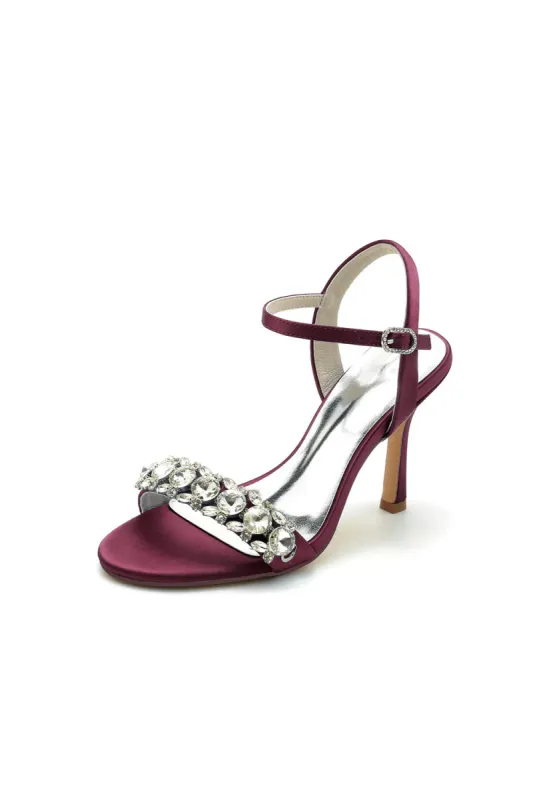 Simple Single Strap Open Toe Beaded Stiletto Sandals sold by KissProm
