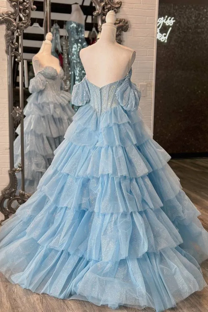 Sexy Sweetheart Black A-Line Lace Layered Dress with Slit sold by KissProm product image thumbnail 4