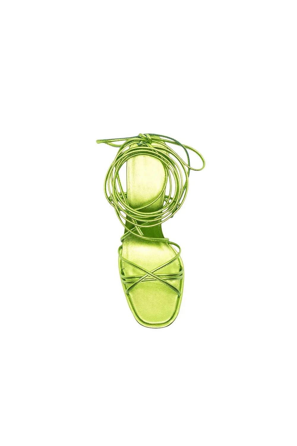 Green Lace Up Leather High Heel Platform Sandals sold by KissProm product image thumbnail 3