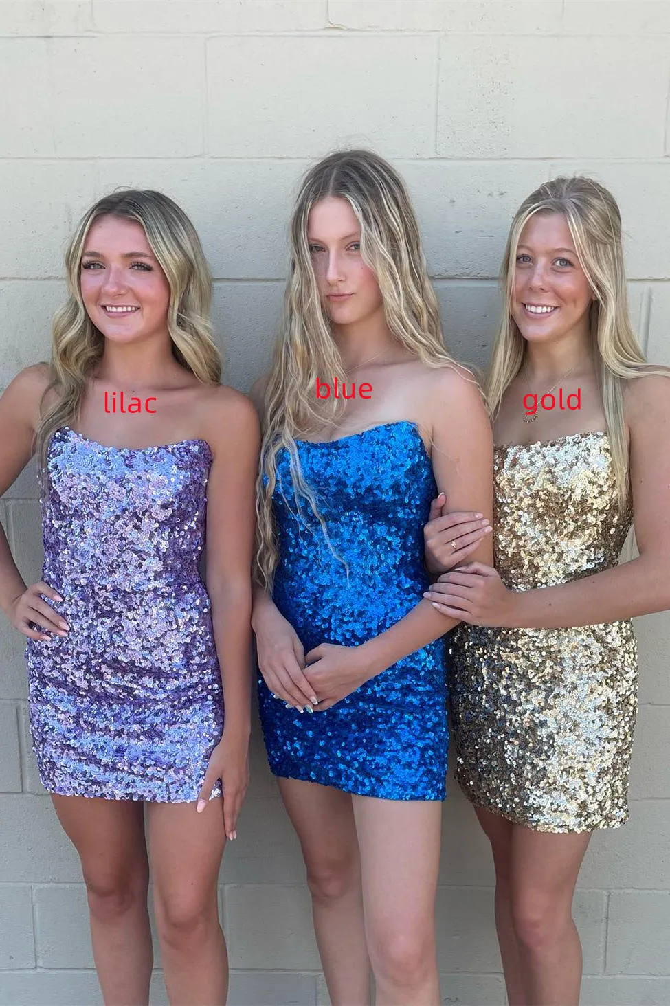 Sparkly Bodycon Strapless Blue Sequin Mini Party Dresses sold by KissProm product image thumbnail 3