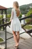 Sexy Lace Short Wedding Dress With Long Sleeve And Deep V-neck sold by KissProm