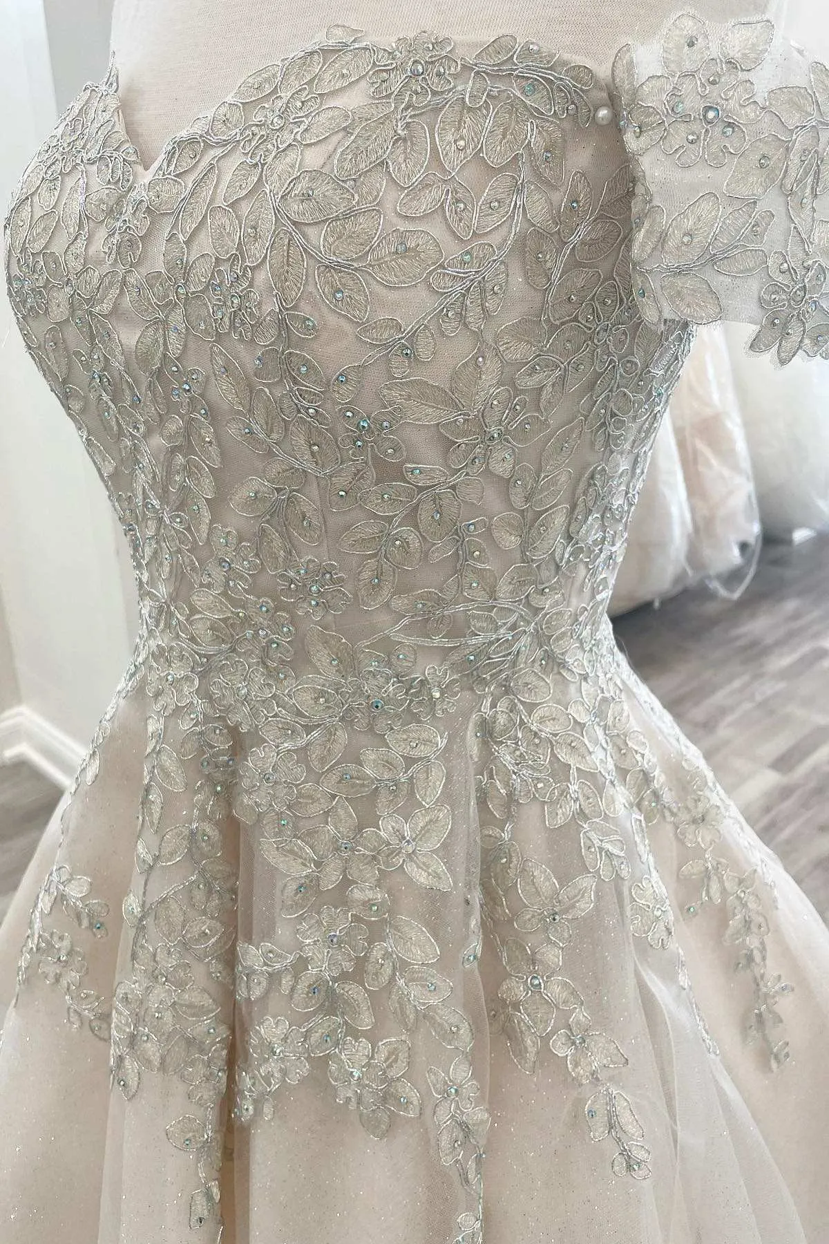 Bellarose | Lace White Appliques A-Line Short Wedding Dress sold by KissProm product image thumbnail 2