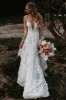 Henley | White Boho A-Line Lace Wedding Dress with Appliques sold by KissProm