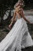 Henley | White Boho A-Line Lace Wedding Dress with Appliques sold by KissProm