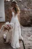 Henley | White Boho A-Line Lace Wedding Dress with Appliques sold by KissProm
