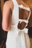 White Satin Bateau Open Back Mermaid  Long Wedding Dress sold by KissProm
