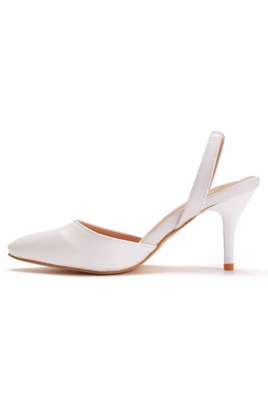 Simple Elegant Pointed Toe Stiletto Slingback High Heels sold by KissProm