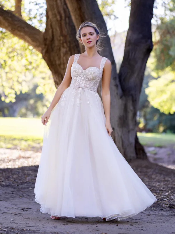 Corset Applique Tulle Floor-Length Prom Dress sold by KissProm