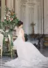 A-line Tulle Lace Appliques Princess Covered-Button Wedding Gown sold by KissProm