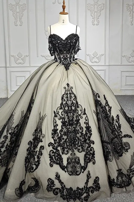 Soraya |  Spaghetti Straps Embroidery Lace Quinceanera Dresses sold by KissProm
