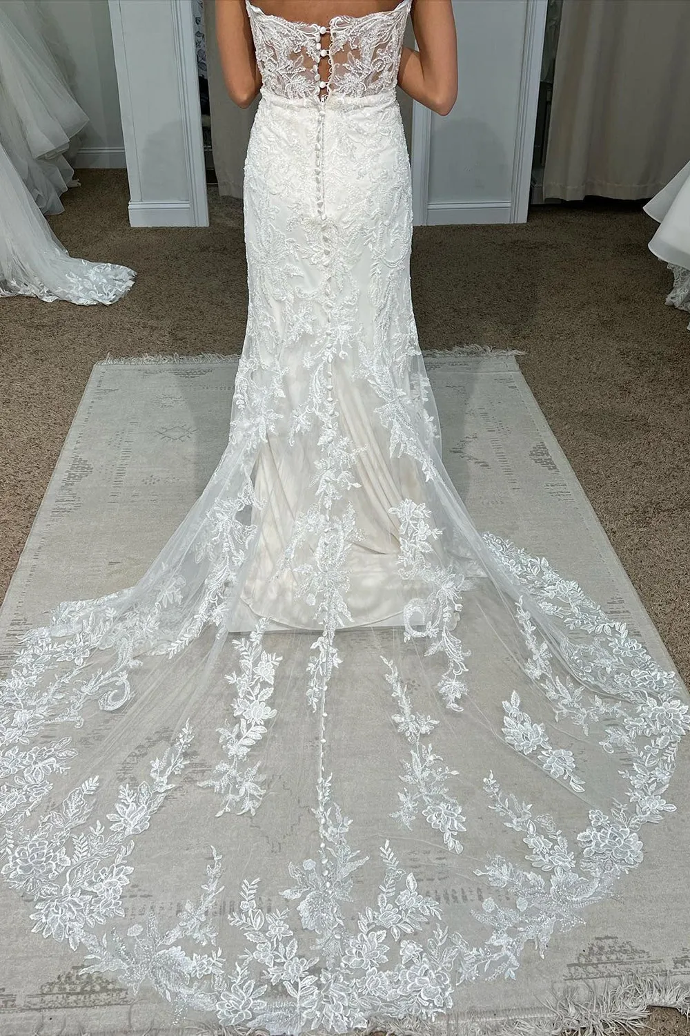 Marlowe | White Sweetheart Mermaid Long Lace Wedding Dress sold by KissProm product image thumbnail 2