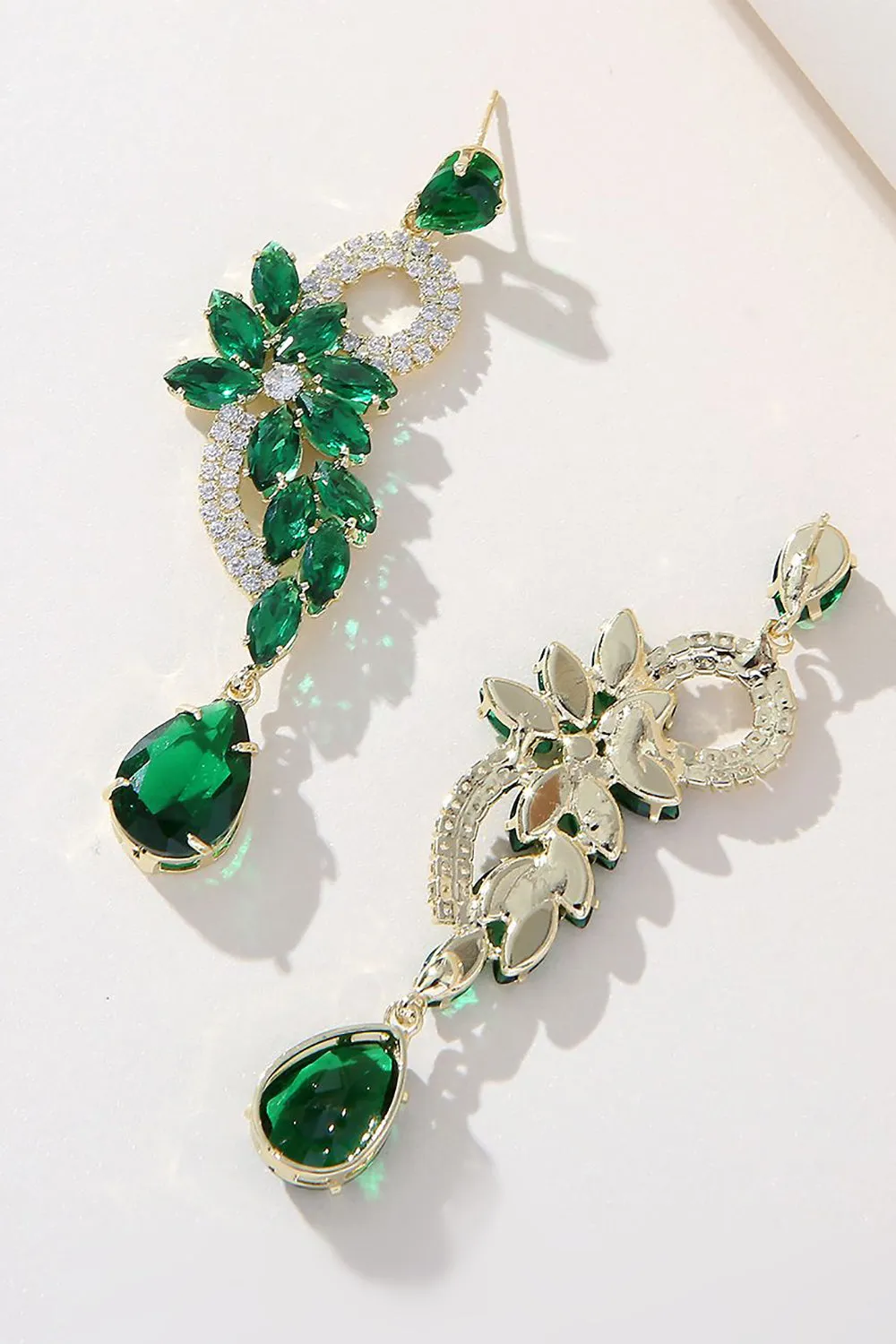 Green Rhinestone Beaded Prom Earrings sold by KissProm product image thumbnail 3