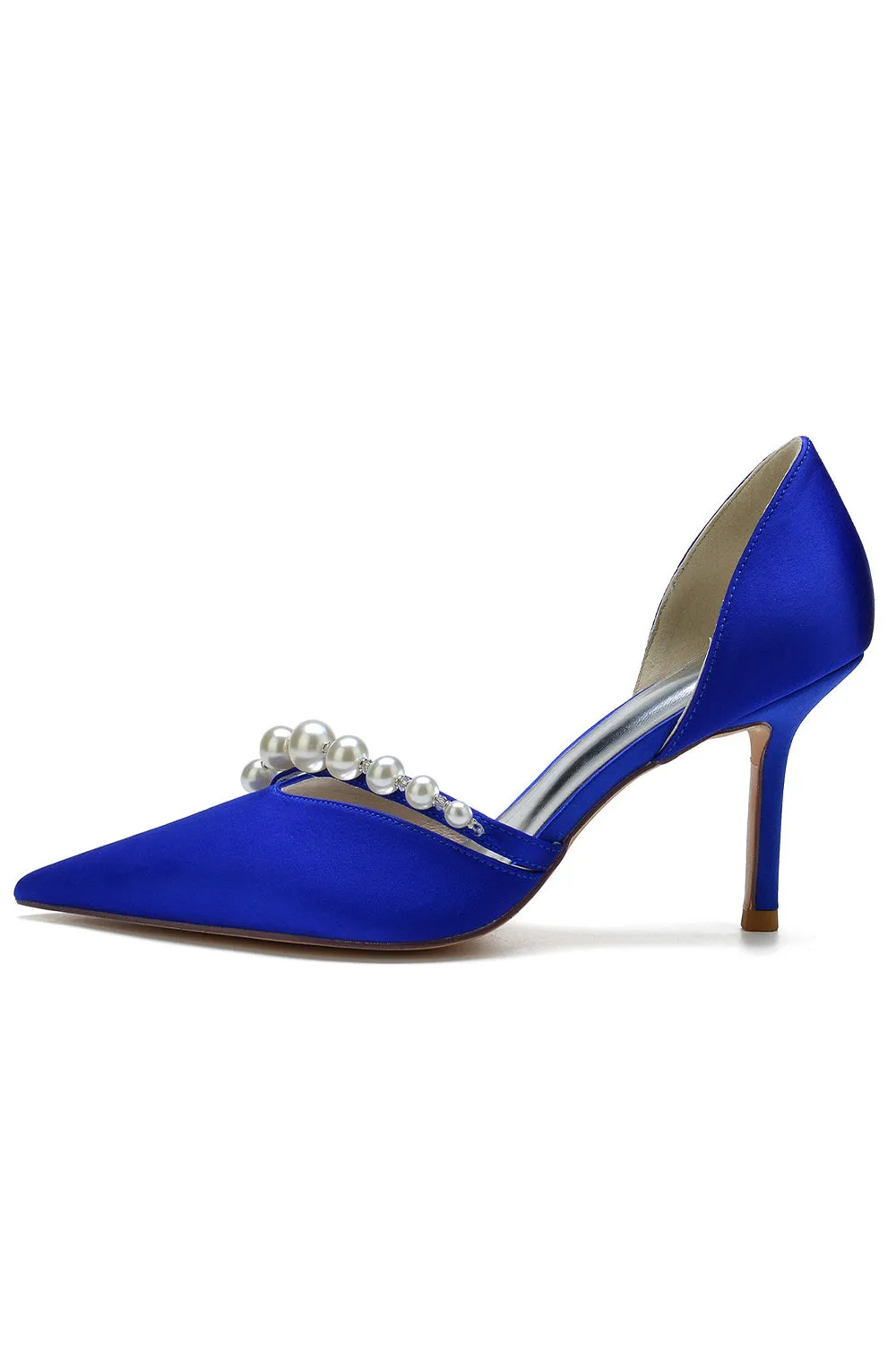 Pearl Strap Pointed Toe Satin High Heels sold by KissProm product image thumbnail 4