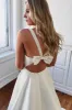 Kendra | A-Line V-Neck White Long Wedding Dress with Bow-Knot sold by KissProm