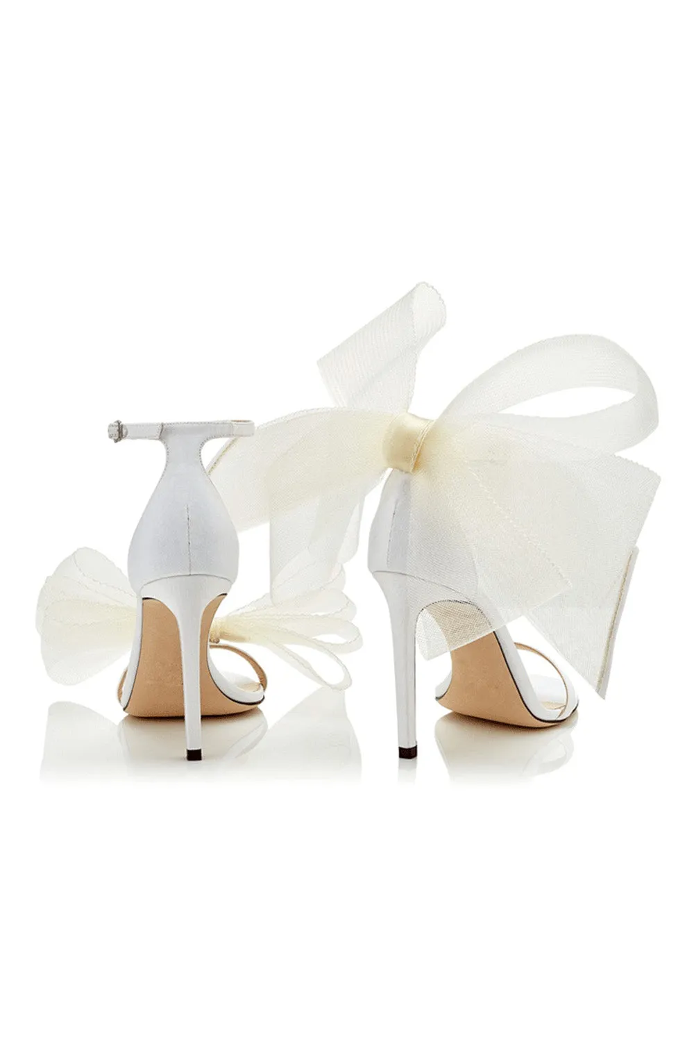 Asymmetric Bow-Embellished Satin High Heel Sandals sold by KissProm product image thumbnail 3