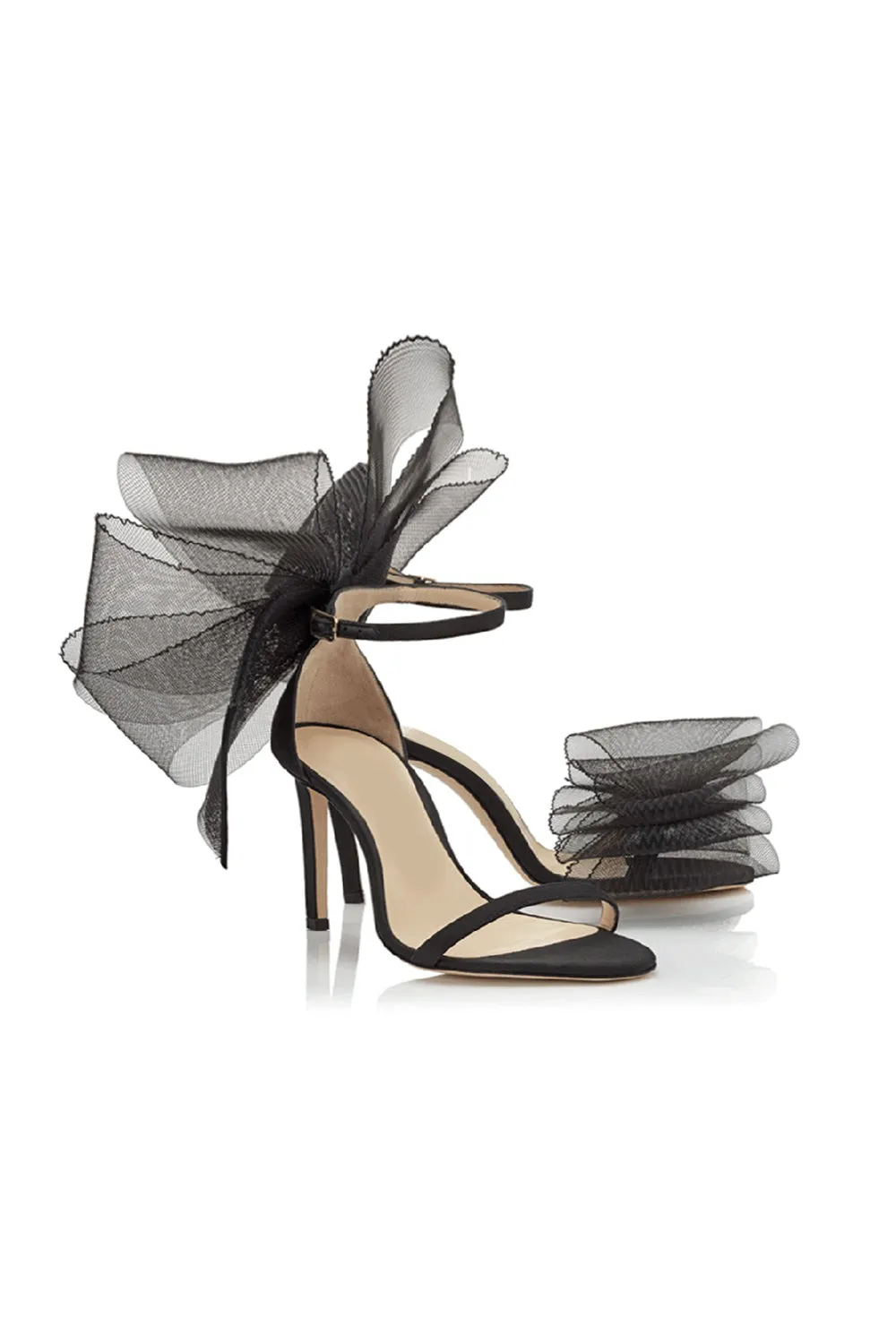 Asymmetric Bow-Embellished Satin High Heel Sandals sold by KissProm product image thumbnail 5