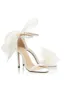 Asymmetric Bow-Embellished Satin High Heel Sandals sold by KissProm