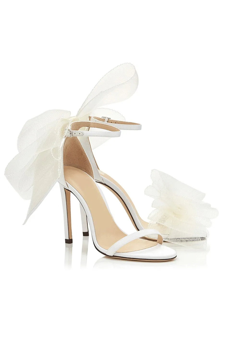 Asymmetric Bow-Embellished Satin High Heel Sandals sold by KissProm product image thumbnail 4