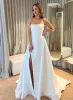 Ball-Gown Strapless Sleeveless Sweep Train Satin Wedding Dresses With Split Front sold by KissProm