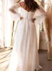 A-Line Off-the-Shoulder Long Sleeves Chiffon Floor-Length Wedding Dress sold by KissProm