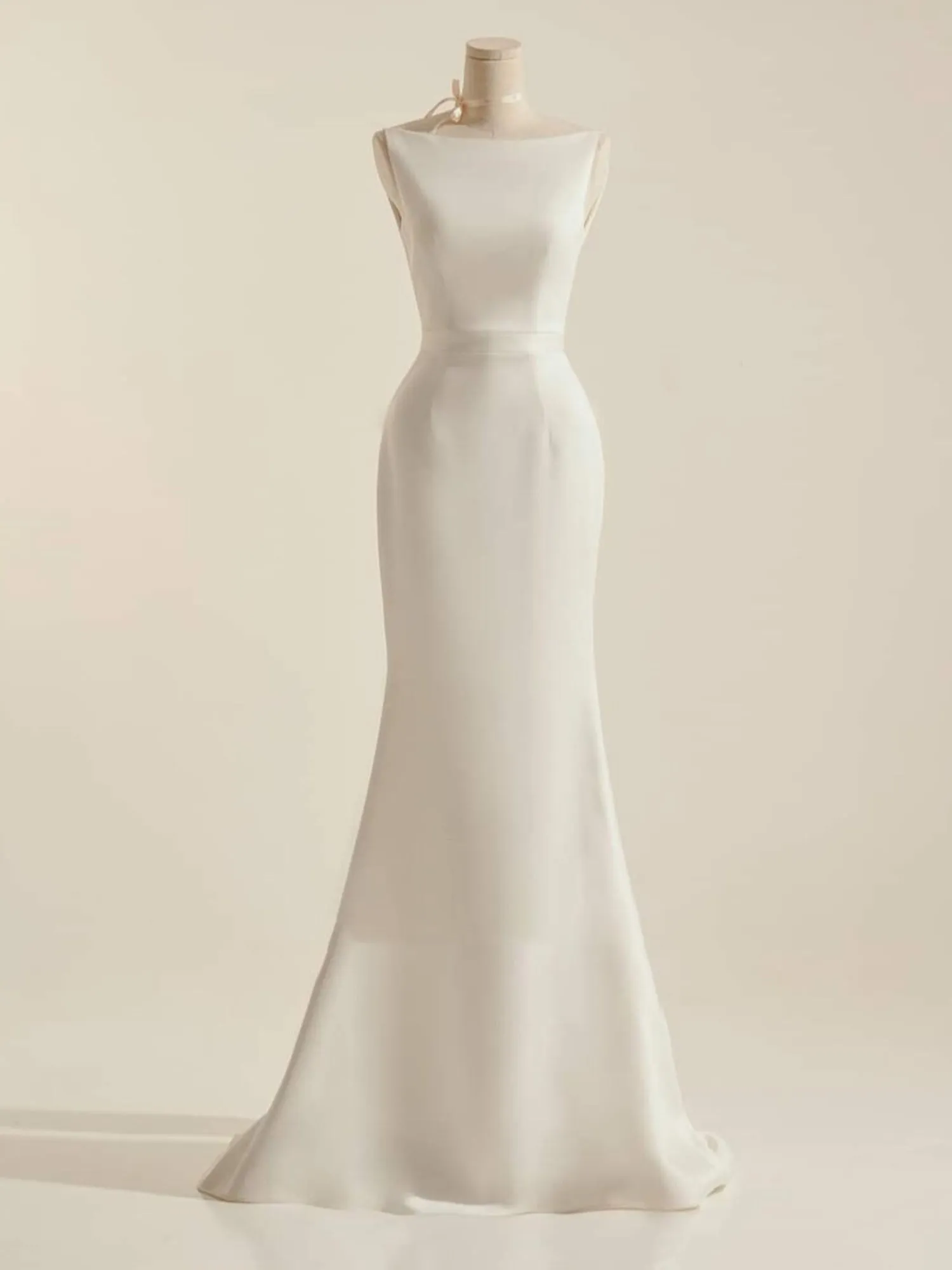 Rova | Simple Sleeveless Mermaid Wedding Dress With Sexy Bow sold by KissProm